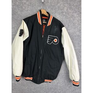 Vintage Philadelphia Flyers Jacket Medium NHL Hockey Varsity Bomber Orange Black